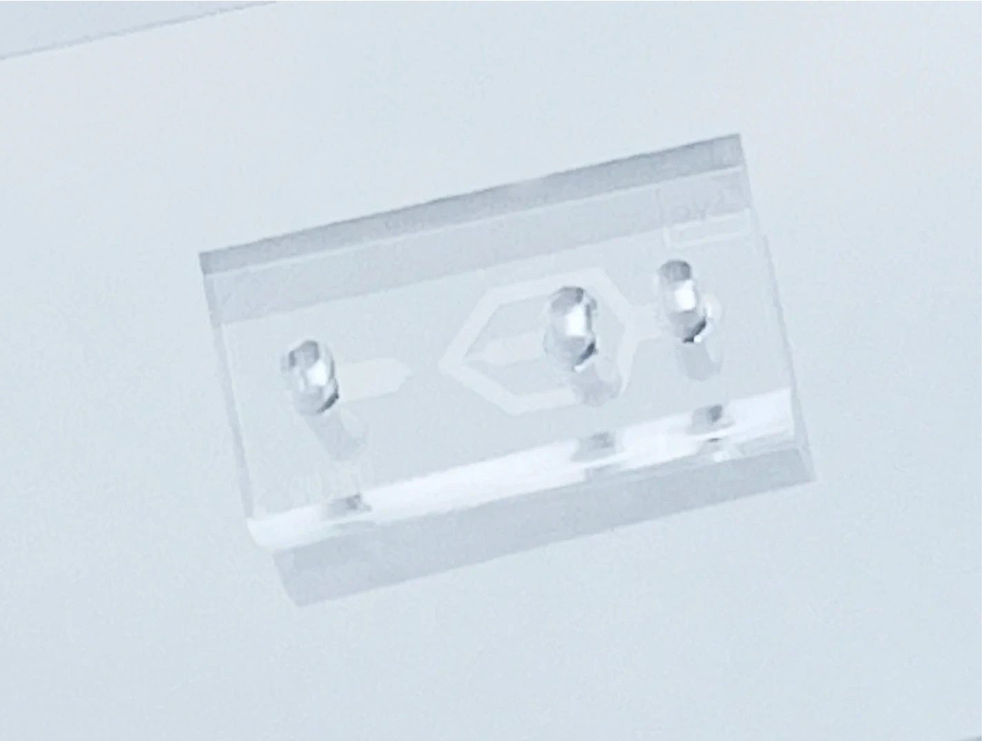 an image of a microfluidic chip used in Deformability Cytometry